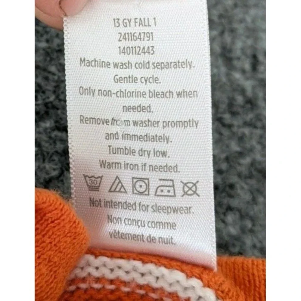 Gymboree Pumpkin Knit Sweater Dress Orange Stripe Fall Halloween Sz 18-24 Months